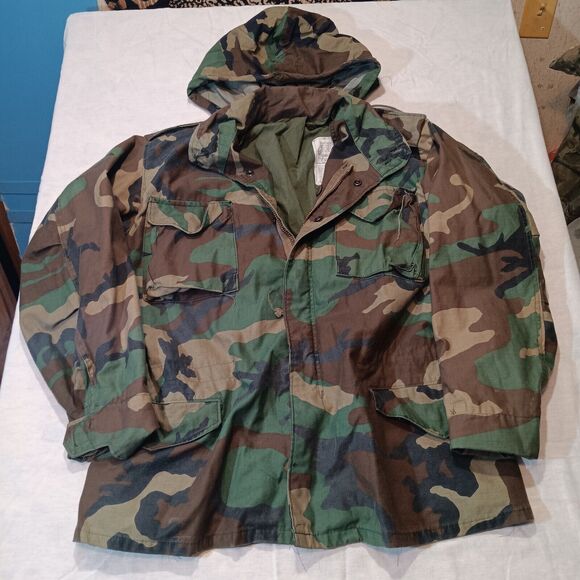 Army Other - Vintage USGI USA ARMY OG-107 FIELD JACKET WOODLAND CAMO COLD WEATHER COAT